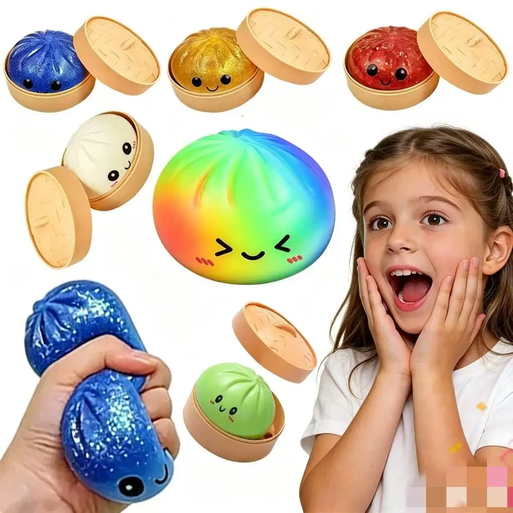 Mystery Dumpling Toy Squishy Glitter Dumpling Pressure Ball Slow Rebound Soft Pinch Decompression Office Home Squeeze Toy XMAS
