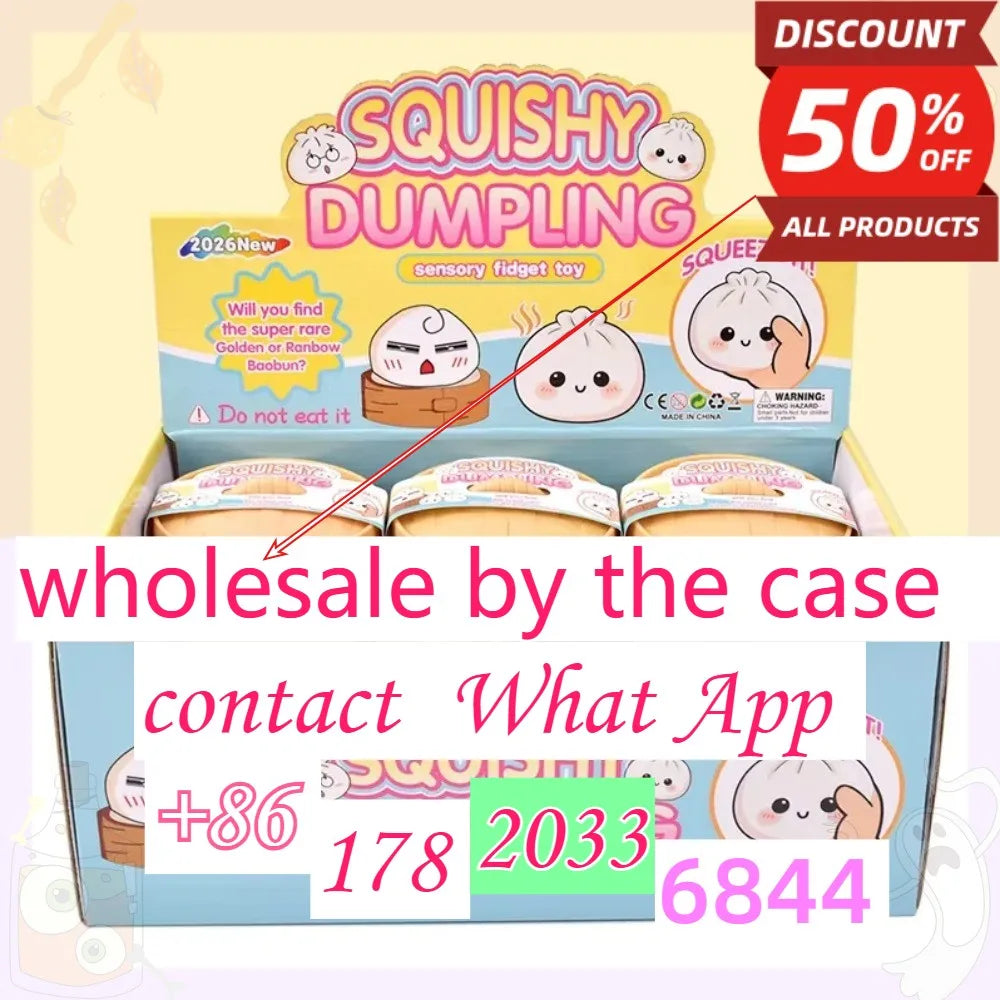 Kawaii Bun Squishy Mystery 24 Dumpling Squishies Fidget Toys Anxiety Relief Squeeze Decompression Dough For Stress-Free Moments