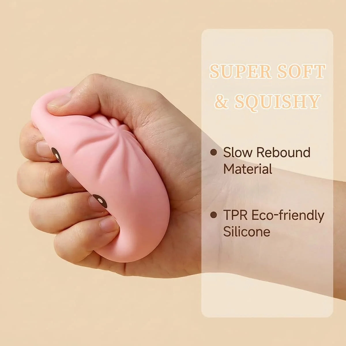Mystery Dumpling Squishy, 4 Inch Jumbo Dumpling Stress Ball, Squishy Bun, Anxiety Relief Fidget, Soft Squeeze Decompression Doug