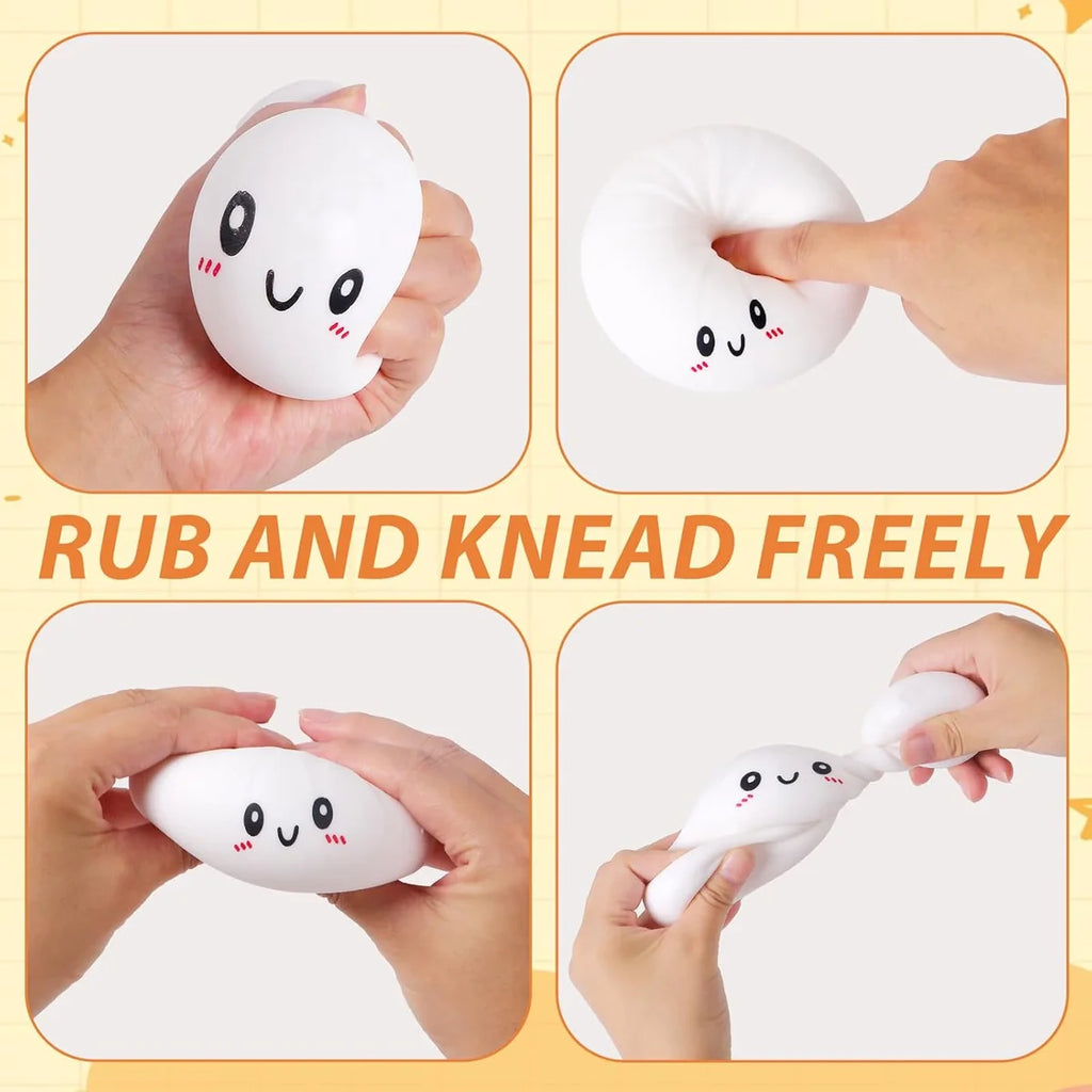 Mystery Dumpling Squishy, 4 Inch Jumbo Dumpling Stress Ball, Squishy Bun, Anxiety Relief Fidget, Soft Squeeze Decompression Doug