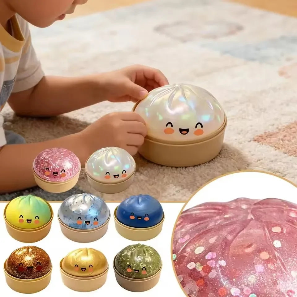 Mystery Dumpling Squishies Slow Rising Squishy Ball Toy Desk Ornament for Home Office School Decompression Props