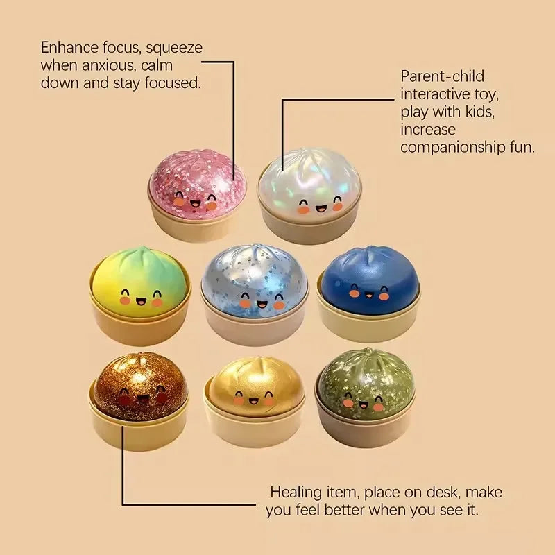 Mystery Dumpling Squishies Slow Rising Squishy Ball Toy Desk Ornament for Home Office School Decompression Props