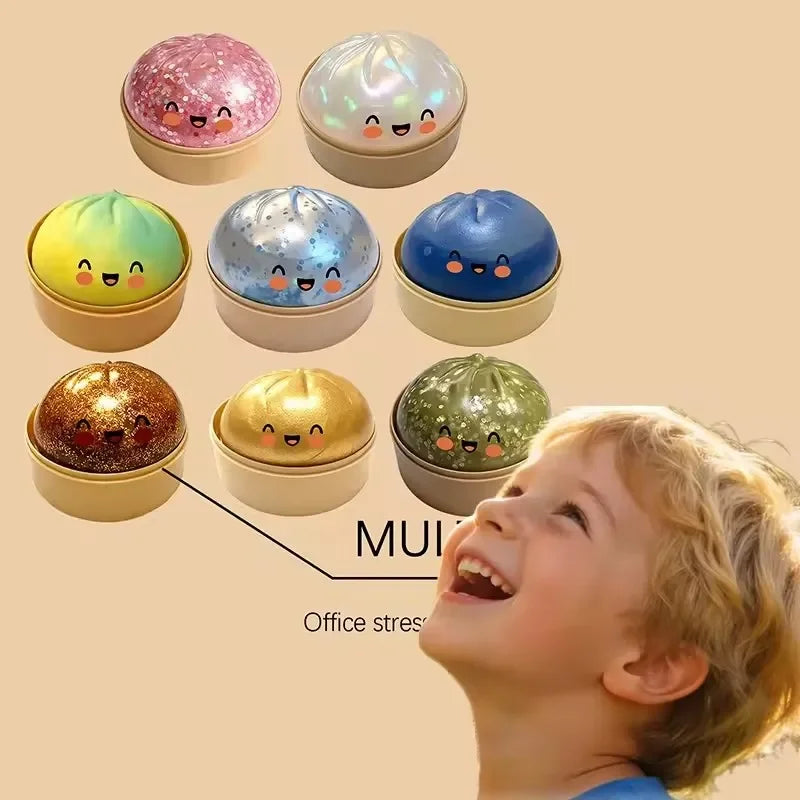 Mystery Dumpling Squishies Slow Rising Squishy Ball Toy Desk Ornament for Home Office School Decompression Props