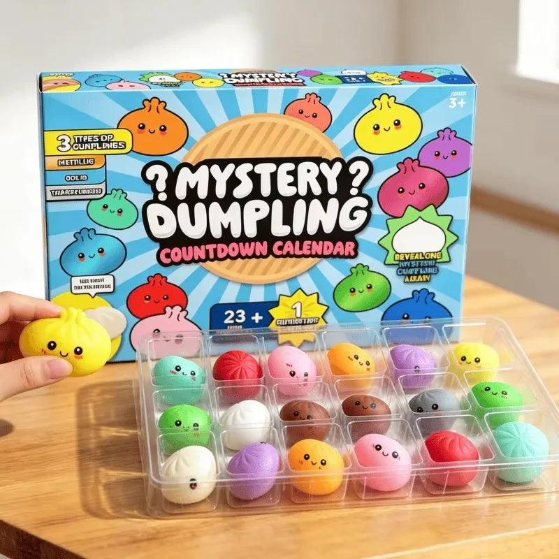 Kawaii Bun Squishy Mystery 24 Dumpling Squishies Fidget Toys Anxiety Relief Squeeze Decompression Dough For Stress-Free Moments