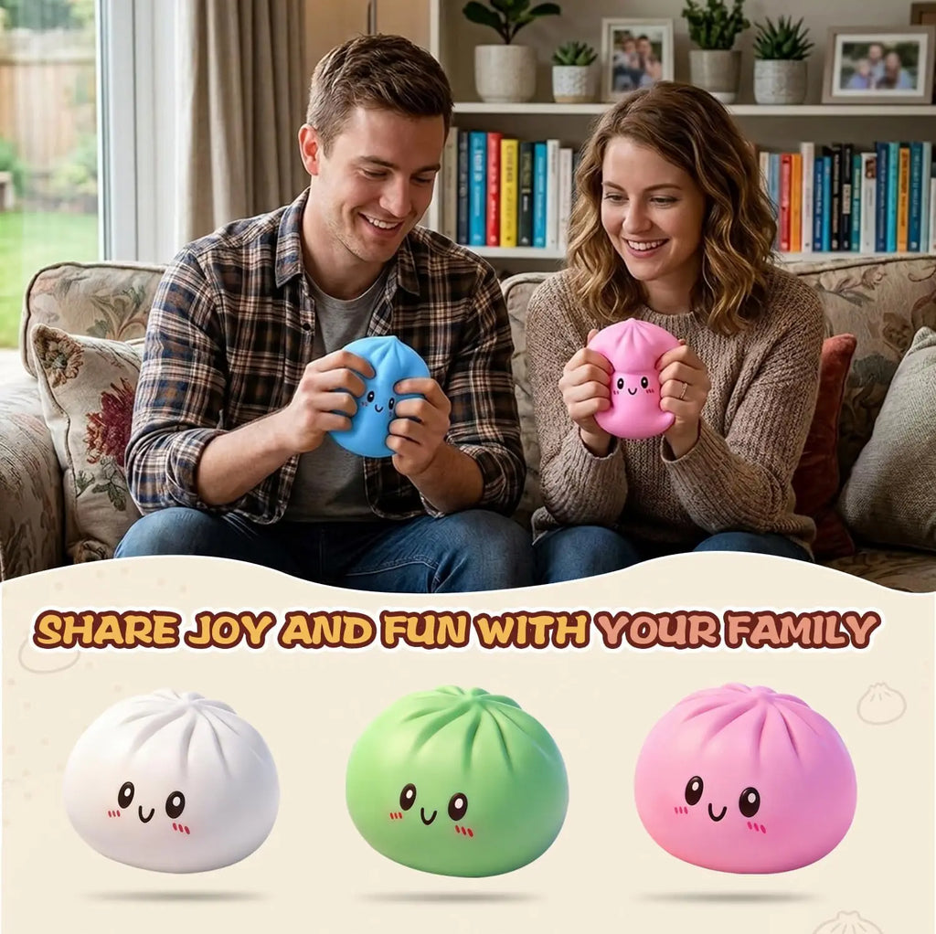 Kawaii Dumpling Squishy Toy Soft Cute Bao Bun Colorful Squishies Fidget Sensory Stress Balls Anxiety Relief Adults Gift