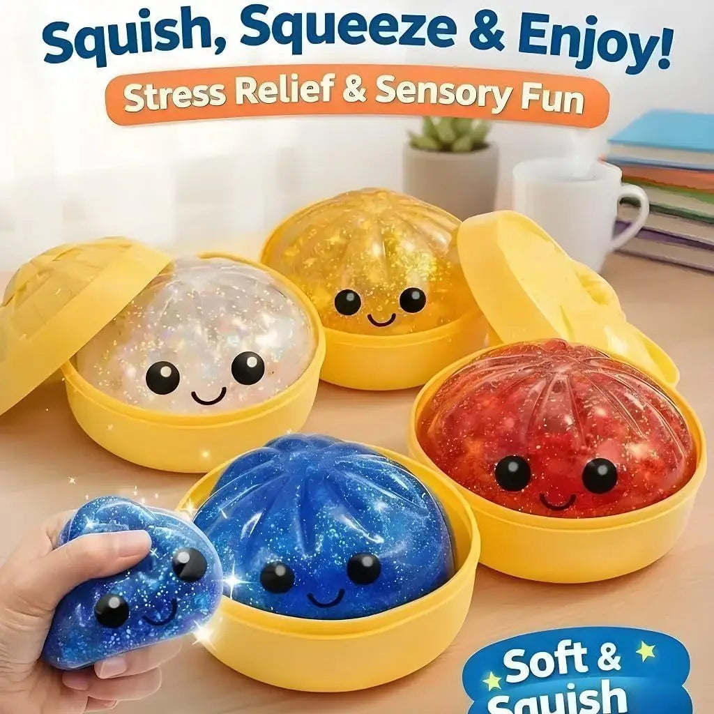 Mystery Dumpling Toy Squishy Glitter Dumpling Pressure Ball Slow Rebound Soft Pinch Decompression Office Home Squeeze Toy XMAS